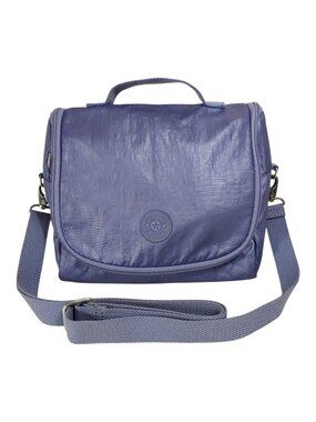 Kipling Kichirou Insulated Lunch Bag Metallic Purple Water Resistant Crossbody